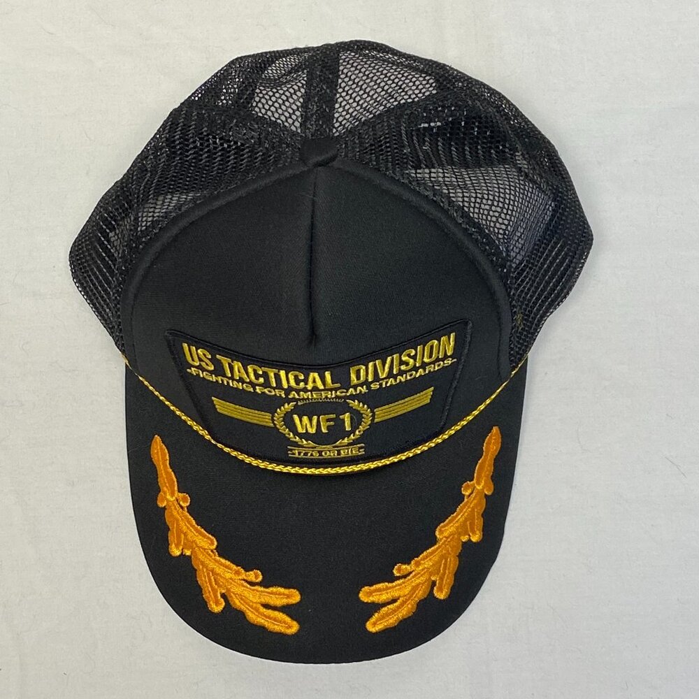 US Tactical Division WF1 Mesh Snapback Baseball Hat Black Otto Collection